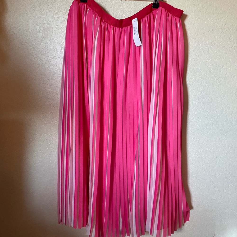 NWT J Crew Accordion Peekaboo Stripe Midi Skirt 18